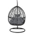 Gardeon Outdoor Egg Chair with Stand & Cushion Black/Grey