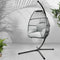 Gardeon Outdoor Egg Chair with Stand & Cushion Grey
