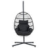 Gardeon Outdoor Swing Egg Chair with Stand & Grey Cushion