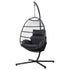 Gardeon Outdoor Swing Egg Chair with Stand & Grey Cushion