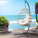 Gardeon Outdoor Egg Chair with Stand & Cushion Yellow