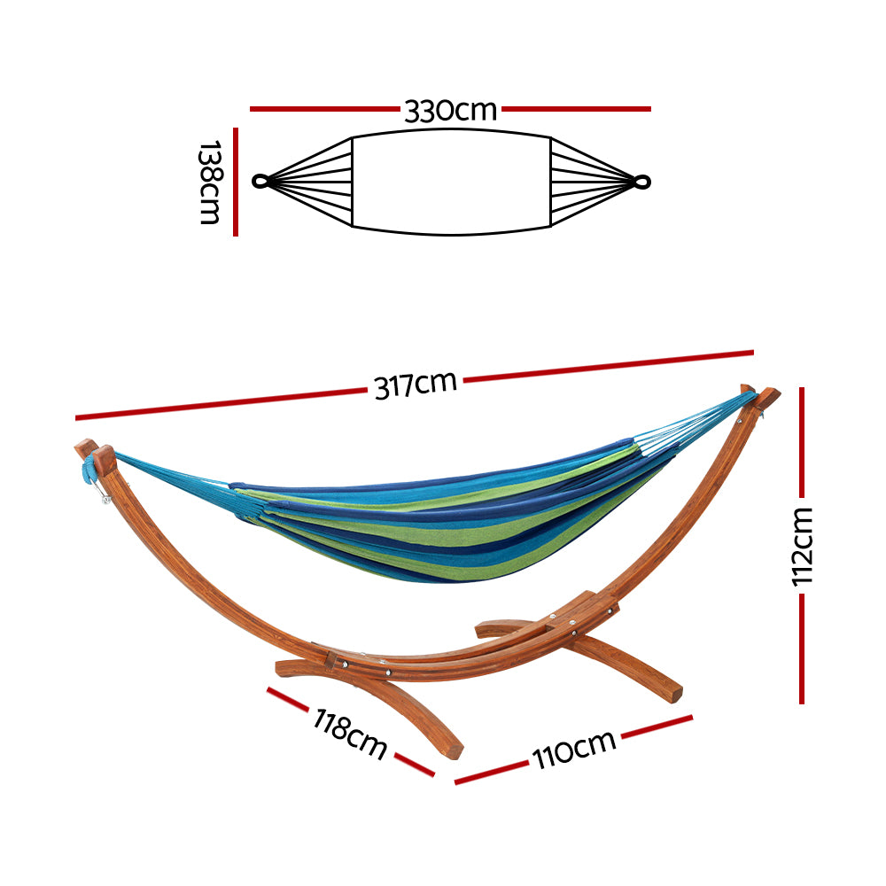Gardeon Outdoor Hammock Bed with Wood Stand