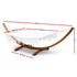 Gardeon Outdoor Tassel Hammock with Wood Stand White