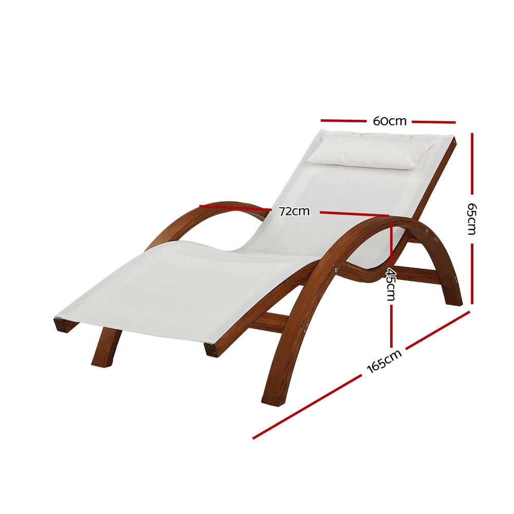 Gardeon Wooden Sun Lounger