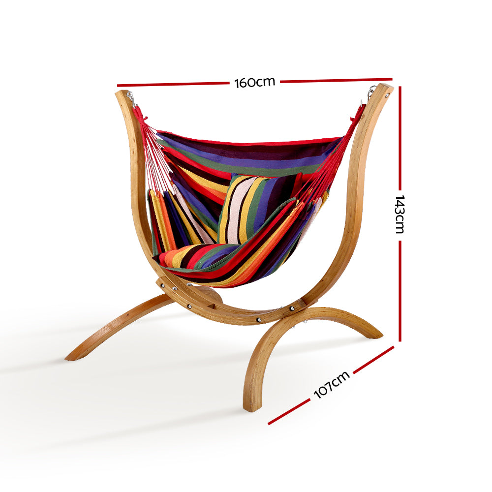 Gardeon Hammock Chair with Wooden Stand