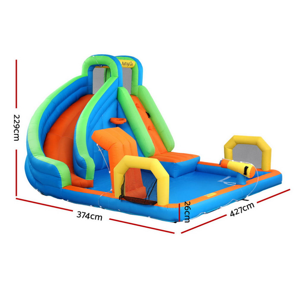 AirMyFun Kids Inflatable Pool Water Park with Soccer and Basketball
