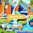 AirMyFun Kids Inflatable Pool Double Slide Jumping Castle
