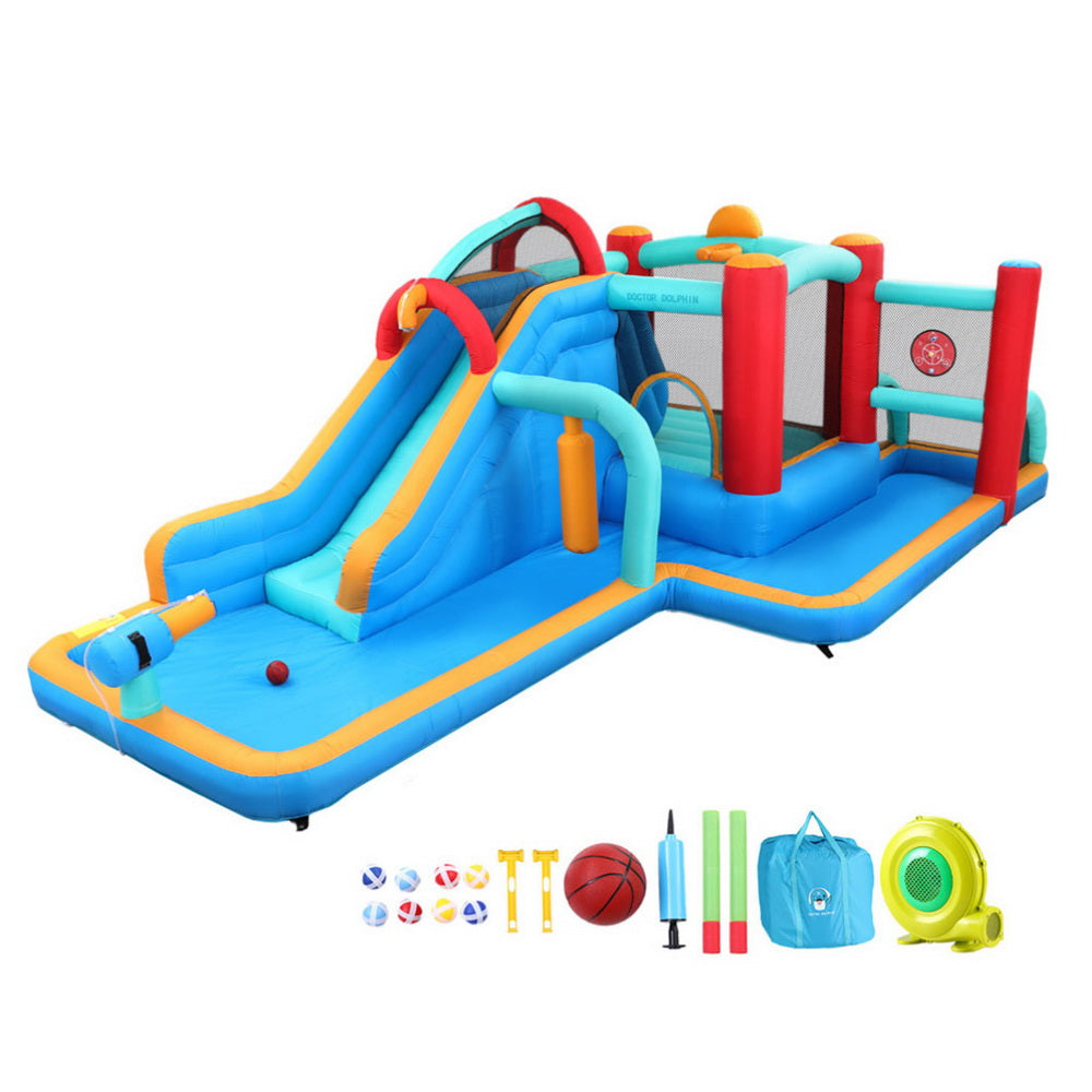 Doctor Dolphin Kids Inflatable Water Slide Splash Pool Park