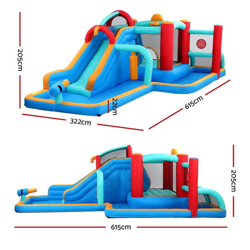 Doctor Dolphin Kids Inflatable Water Slide Splash Pool Park