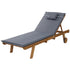 Gardeon Wooden Sun Lounger with Wheels Wood/Grey