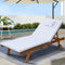 Gardeon Wooden Sun Lounger with Wheels White