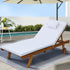 Gardeon Wooden Sun Lounger with Wheels White
