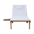 Gardeon Wooden Sun Lounger with Wheels White