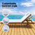 Gardeon Wooden Sun Lounger with Wheels White