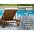 Gardeon Wooden Sun Lounger with Wheels White