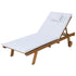 Gardeon Wooden Sun Lounger with Wheels White