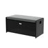 PE Wicker Outdoor Storage Bench Seat with Cushion Black