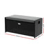 PE Wicker Outdoor Storage Bench Seat with Cushion Black