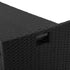 PE Wicker Outdoor Storage Bench Seat with Cushion Black