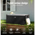 PE Wicker Outdoor Storage Bench Seat with Cushion Black