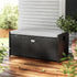 PE Wicker Outdoor Storage Bench Seat with Cushion Black