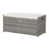 PE Wicker Outdoor Storage Bench Seat with Cushion Grey