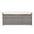 PE Wicker Outdoor Storage Bench Seat with Cushion Grey