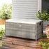 PE Wicker Outdoor Storage Bench Seat with Cushion Grey