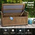Wooden Outdoor Storage Bench Seat Brown 160L