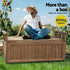 Wooden Outdoor Storage Bench Seat Brown 160L