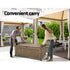 Wooden Outdoor Storage Bench Seat Brown 160L