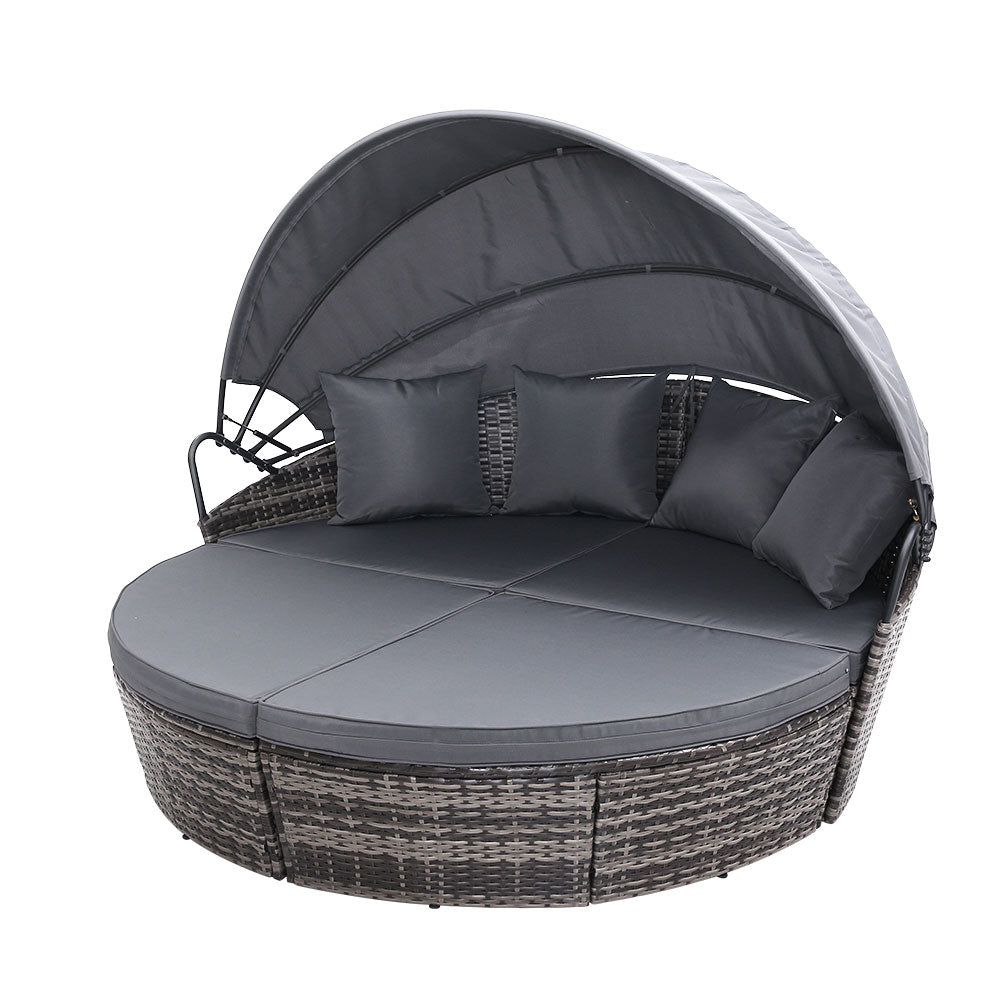 Gardeon Outdoor Daybed Sun Lounge Grey