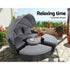 Gardeon Outdoor Daybed Sun Lounge Set Black