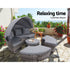 Gardeon Outdoor Daybed Sun Lounge Set Grey