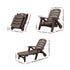 Gardeon Folding Sun Lounger with Wheels Brown