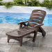 Gardeon Folding Sun Lounger with Wheels Brown