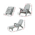 Gardeon Folding Sun Lounger with Wheels Grey