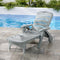 Gardeon Folding Sun Lounger with Wheels Grey