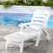 Gardeon Folding Sun Lounger Chair with Wheels White