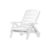 Gardeon Folding Sun Lounger Chair with Wheels White