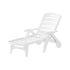 Gardeon Folding Sun Lounger Chair with Wheels White