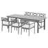 Gardeon 6-Seater Wooden Outdoor Table & Chairs Grey