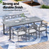 Gardeon 6-Seater Wooden Outdoor Table & Chairs Grey