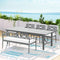 Gardeon 6-Seater Wooden Outdoor Table & Chairs Grey