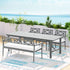 Gardeon 6-Seater Wooden Outdoor Table & Chairs Grey