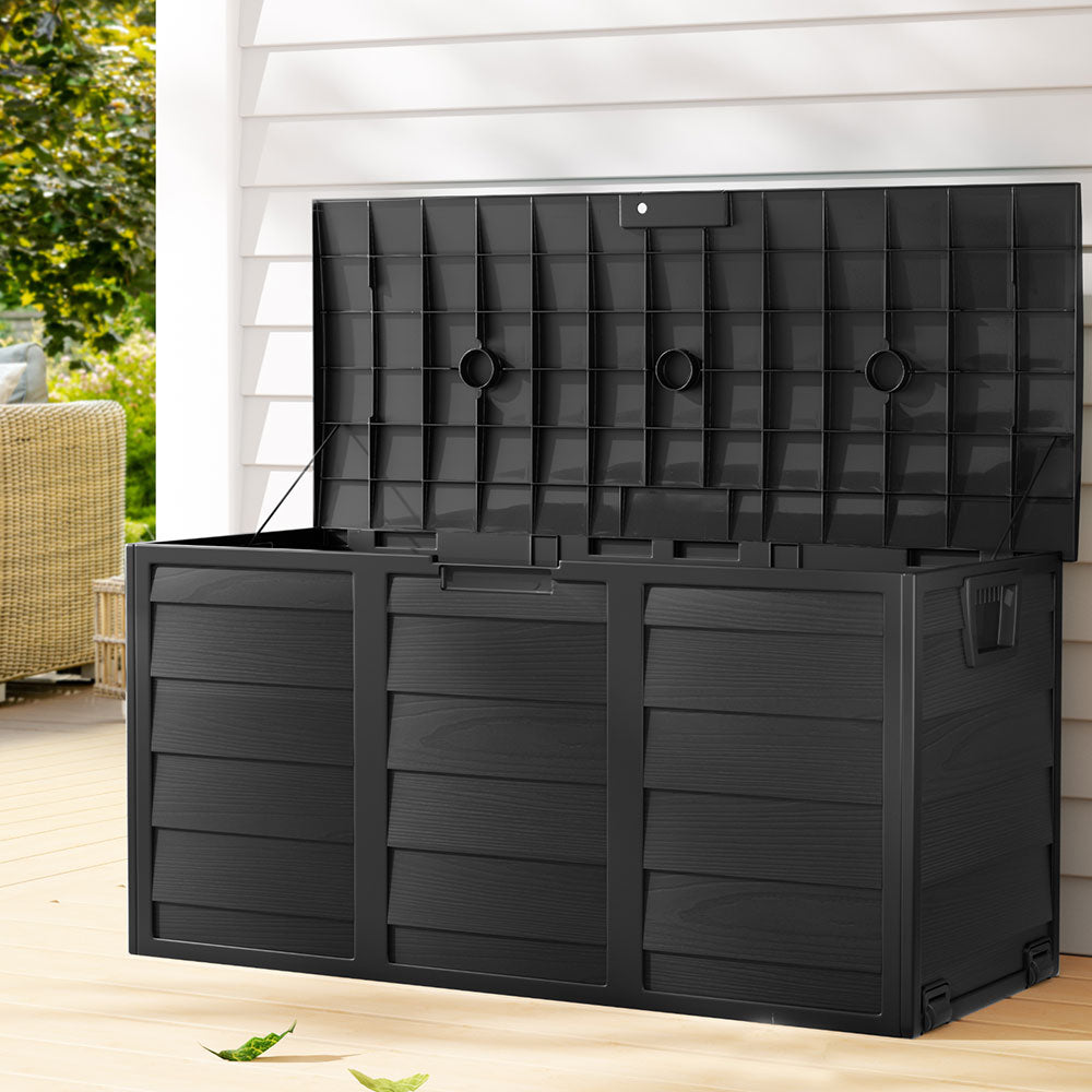 Lockable Outdoor Storage Box 290L Black