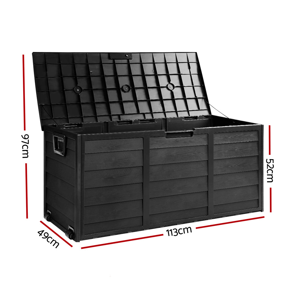 Lockable Outdoor Storage Box 290L Black