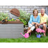 Lockable Outdoor Storage Box 290L Grey/Brown