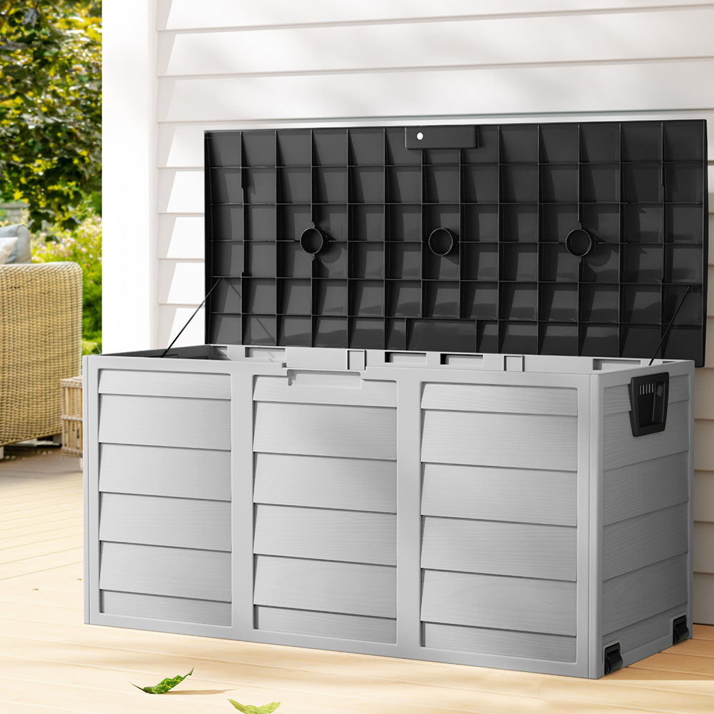 Lockable Outdoor Storage Box 290L Grey/Black