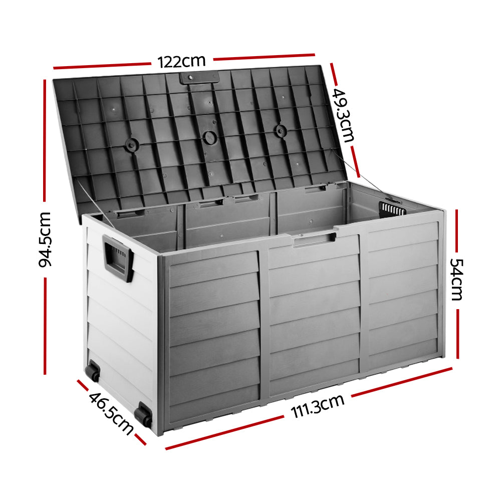 Lockable Outdoor Storage Box 290L Grey/Black